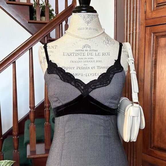 Sandro Office Siren CorpCore Grey and Black Dress Pencil Vintage - Picture 2 of 6